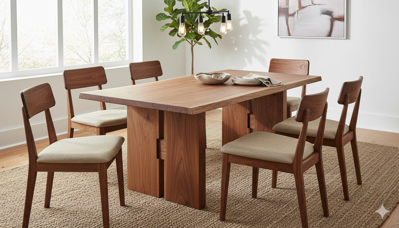 Handcrafted wooden dining set